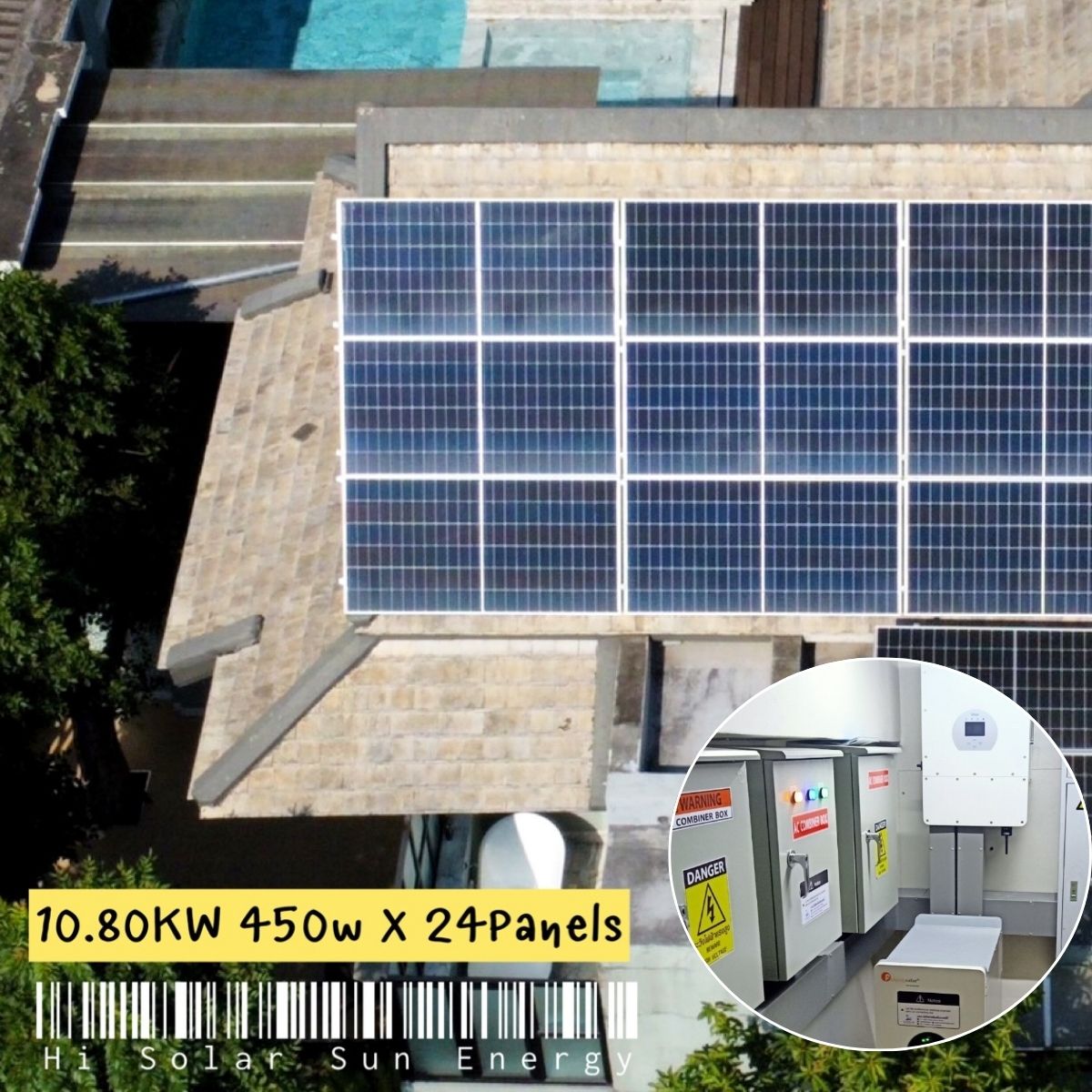 ติดตั้งโซลาร์เซลล์ โรงแรมบูติค On-Grid Hybrid 10.80kW เชียงใหม่